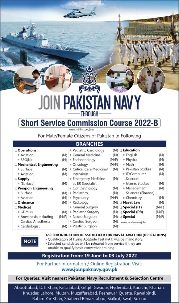 Join Pakistan Navy Jobs 2022 through SSC