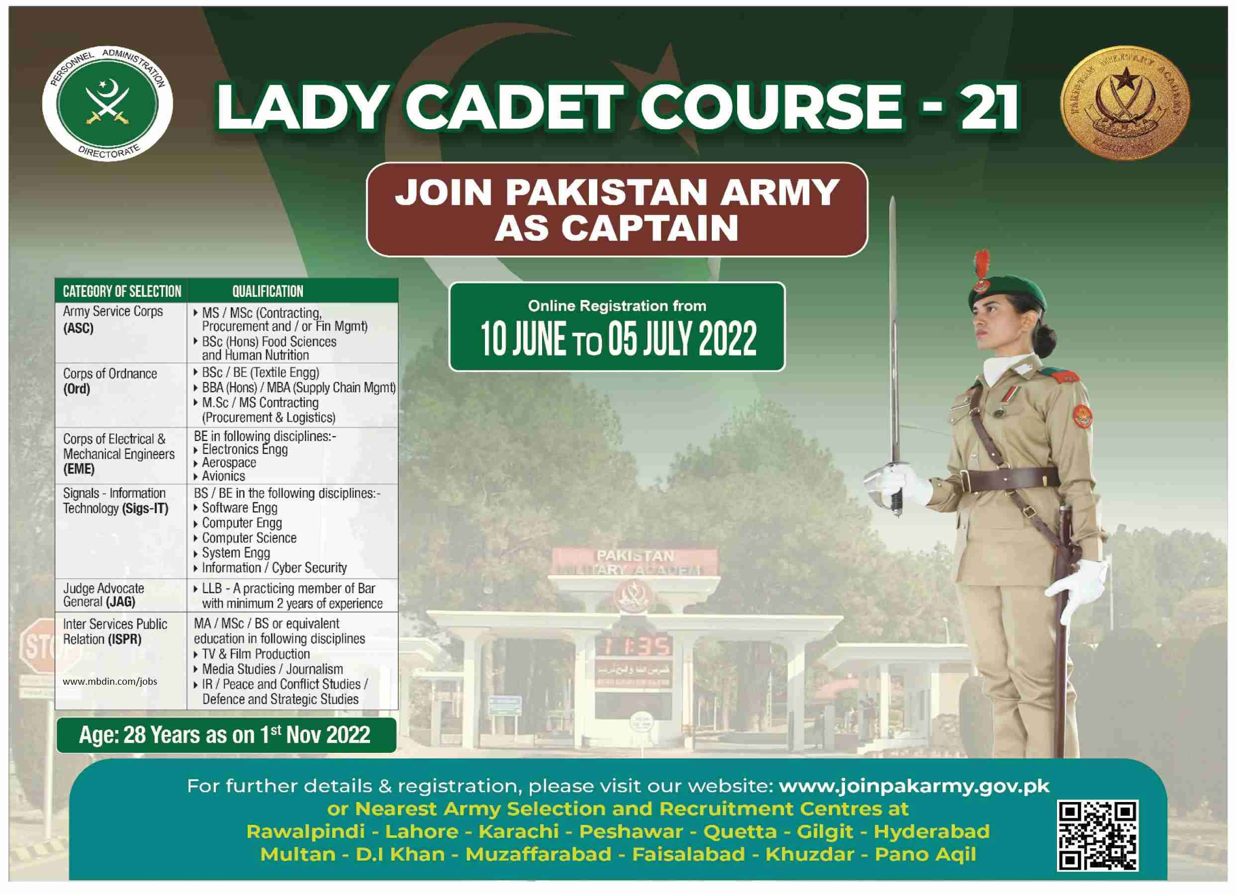 join pak army as captain 2022